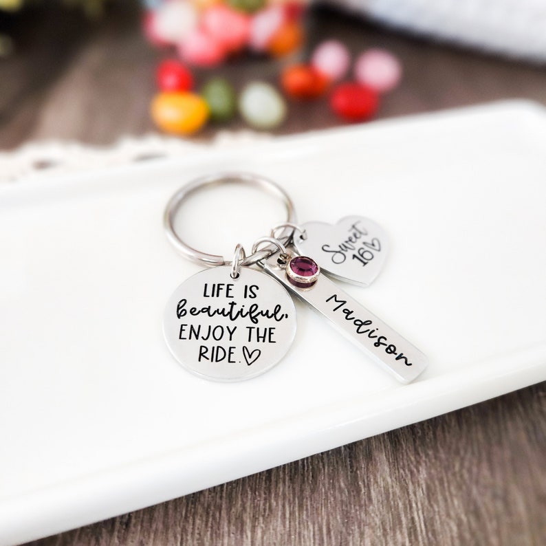 Sweet 16 Keychain Sweet 16 Gift Personalized Sweet 16 Keychain Birthday Gift Sweet 16 Key Chain Sweet 16th Birthday Gifts Sweet 16 image 3