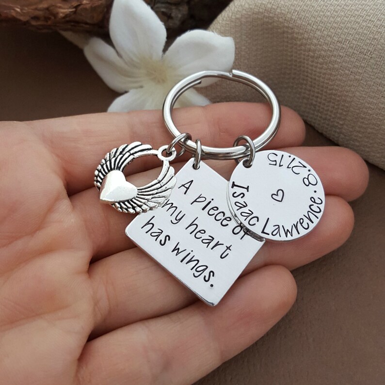 Personalized Memorial Keychain Sympathy Gift Loss Of Loved Etsy