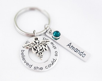 Personalized LPN Keychain for Nursing Student | Graduation Gift For Licensed Practical Nurse | Motivational School Acessory for Future Nurse