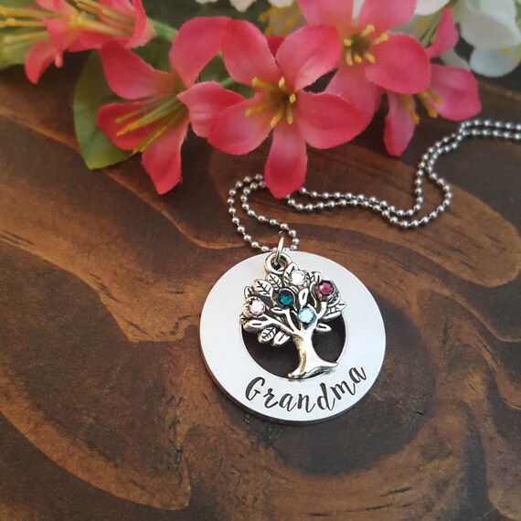 Grandma necklace hotsell with birthstones