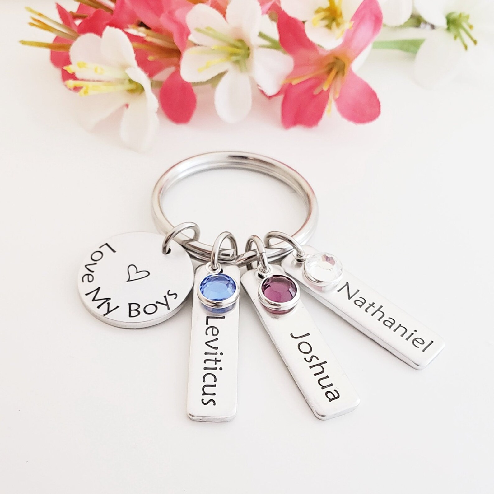Birthstone Keychains for Mother Mommy Keychain Birthday Etsy New Zealand