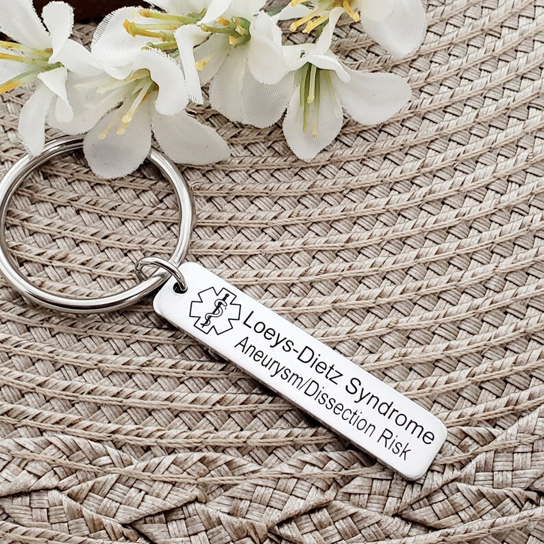 Medical Alert Keychain Medical ID Allergy Keychain Alert Etsy