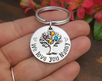 Nanny Keychain | Gifts For Nanny | Nanny Gift | Grandma Gift | Gift For Nanny | Birthstone Keychain For Grandma | Nanny Appreciation Gift