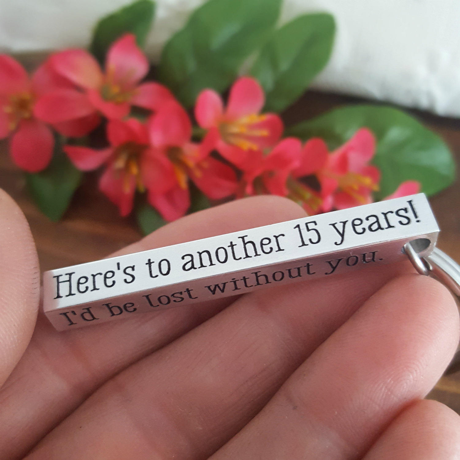 15 Year Anniversary Gift Anniversary Keychain Husband Etsy 15 Year Anniversary Gift Anniversary Keychain Husband Etsy