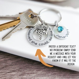 RN Graduation Keychain Nurse Graduation Gift Registered Nurse Nursing Graduation Gifts RN Nurse Keychain Personalized RN Gifts image 3