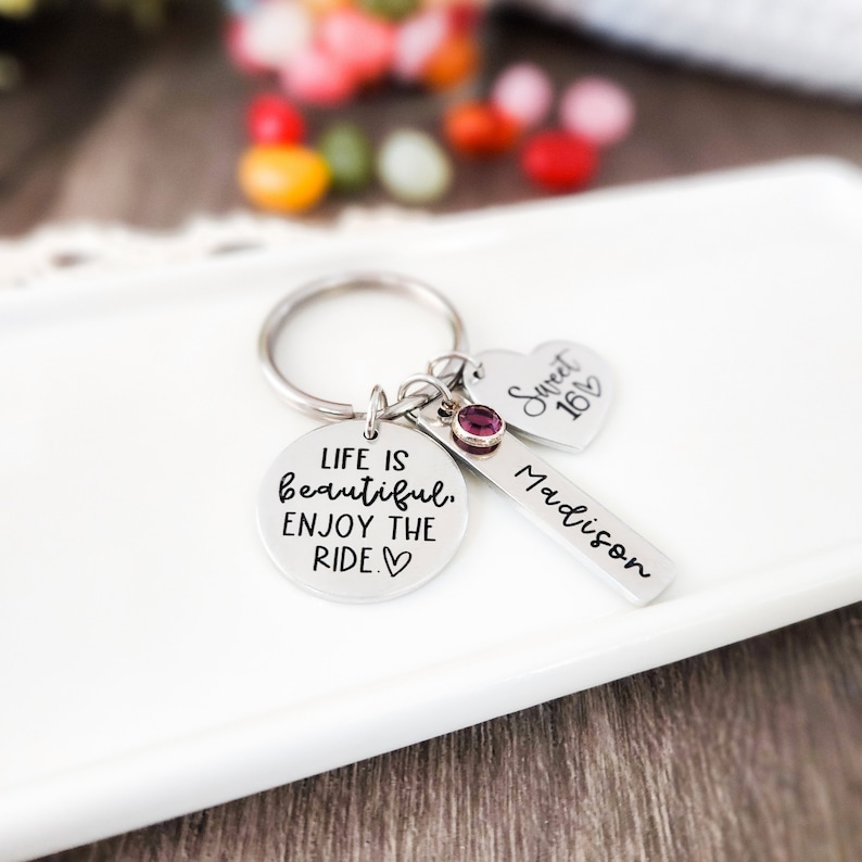 Sweet 16 Keychain Sweet 16 Gift Personalized Sweet 16 Keychain Birthday Gift Sweet 16 Key Chain Sweet 16th Birthday Gifts Sweet 16 image 6