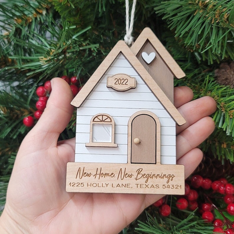 Our First Home Christmas Ornament Agent Closing Gift For Seller New Home Gift Cute House Ornament image 1