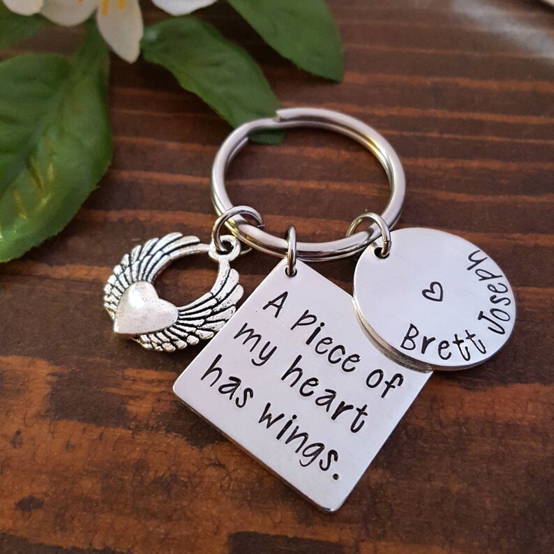 Personalized Memorial Keychain Sympathy Gift Loss of Loved Etsy