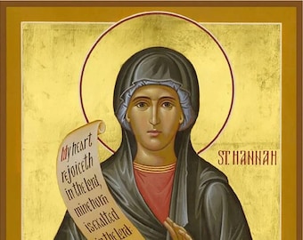 Orthodox icons byzantine saint Prophetess Hannah greek catholic icon byzantine icon birthday, name-day gift baptism gift home gift favors