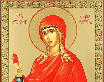 Saint Mary Magdalene catholic Orthodox icons byzantine greek  icon birthday name-day gift baptism home gift favors icon favors