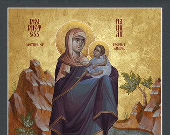 Orthodox icons byzantine saint Prophetess Hannah greek catholic icon byzantine icon birthday, name-day gift baptism gift home gift favors