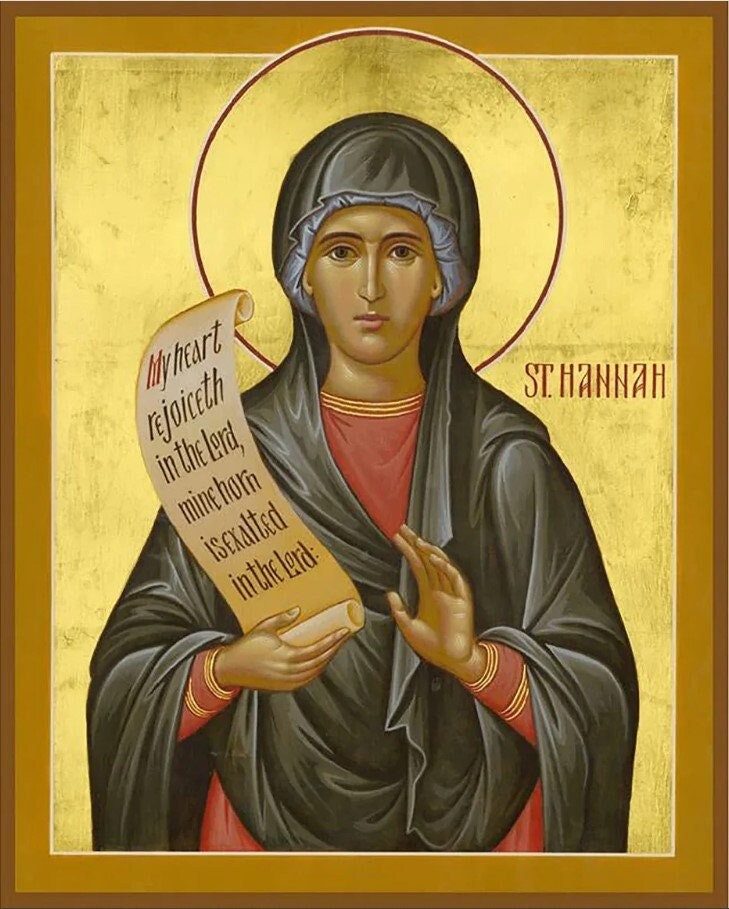 Orthodox icons byzantine saint Prophetess Hannah greek catholic icon byzantine icon birthday, name-day gift baptism gift home gift favors