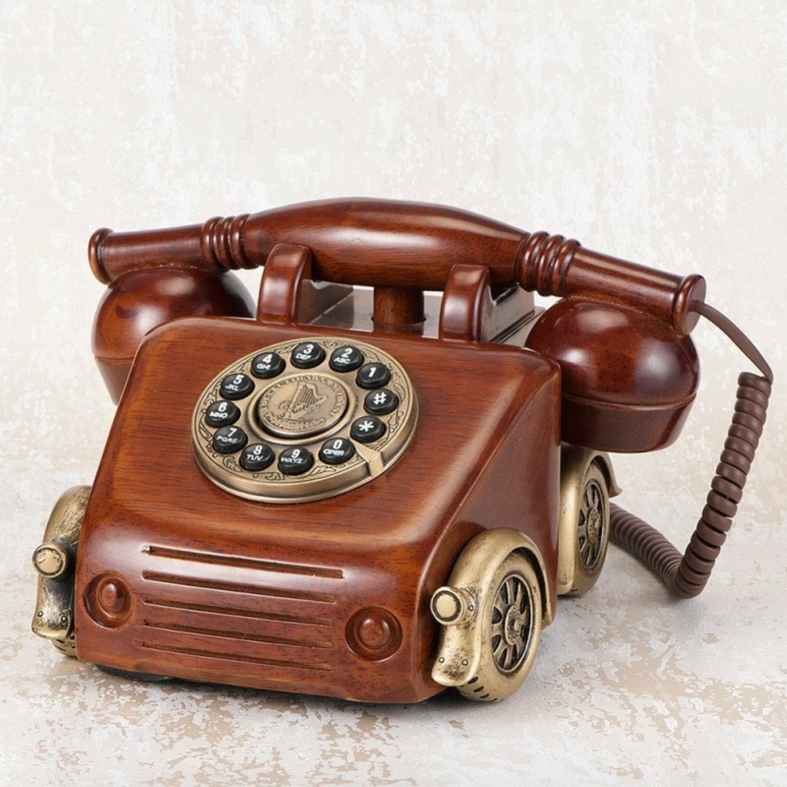 Telephone Antique Car Antique Wooden Car Phone With Plug Cord - Etsy