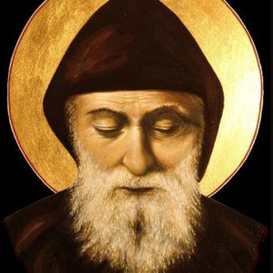 Icônes orthodoxes byzantines Saint Charbel Makhlouf icône icône grecque orthodoxe icône byzantine cadeau d'anniversaire cadeau baptême cadeau maison