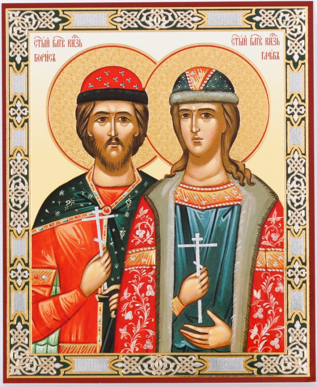Princes Boris and Gleb Orthodox Icons Byzantine Icon Greek Orthodox ...