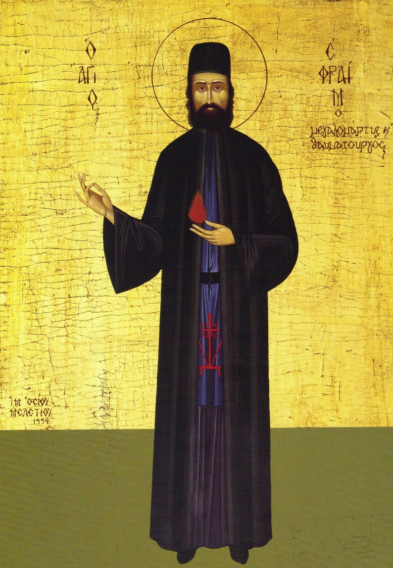 Orthodox Icons Byzantine Saint Ephraim Greek Icon Birthday Etsy