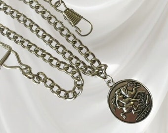 Relógio de bolso de prata com corrente e pingente de moeda para colete, casamento, qualquer relógio mecânico de quartzo, esqueleto, moderno, antigo, presentes