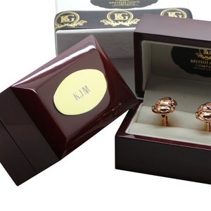 Personalisierte Taucher Helm Manschettenknöpfe Luxus Set Rose Gold Luxus Geschenk Geschenk aus Holz Geschenke Taucher Scuba Marine Antique Style Manschettenknöpfe Tiefsee