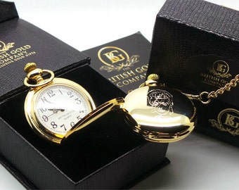 Signed David Bowie  Pocket Watch 24k Gold Clad in Luxury Gift box Case with Certificate Engraved Image and Autograph