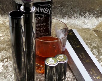 Police Personalised Cigar Case Hip Flask Custom Engraved Detective Officer CID Special Constable Tube Holder Luxury Drinking Gifts  Gift Box