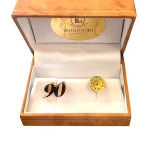 90e verjaardag gouden reversspeld aansnijding kristal set luxe 24-karaats cadeaus 90 jaar cadeaudoos 90 jaar oud feest cadeaus voor mannen vrouwen vieringen