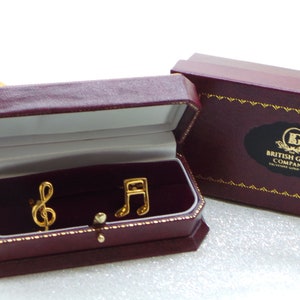 Musical Notes Cufflinks 24k Gold Clad Luxury Gift Set for Musician Entertainer Band Music Lover Note Lavished in Pure Gold Luxury Gift Case