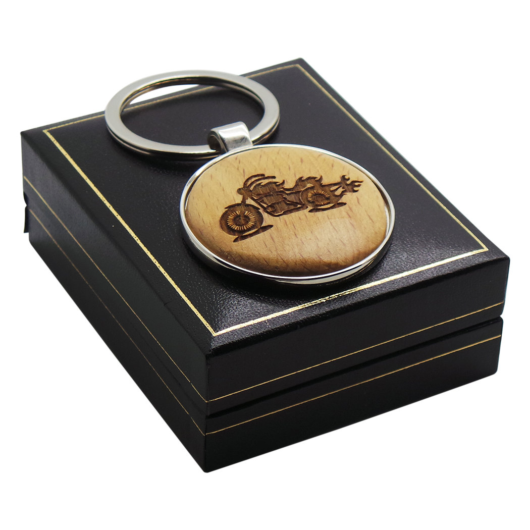 Portachiavi Moto Stile Harley | In Metallo E Vetro | Regalo Per Biker | Con Sacchetto In Cotone - Foto 10