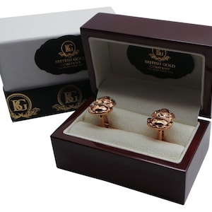 Taucher Helm Manschettenknöpfe Luxus Set 18k Rose Gold Plattiert Luxus Geschenk Holz Fall Geschenke Taucher Scuba Marine Antik Stil Manschettenknöpfe Tiefsee