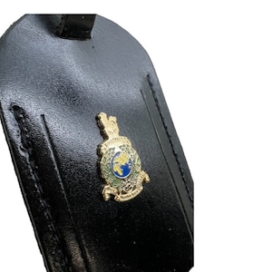 Royal Marines Personalised Luggage Tag Engraved Travel Flight Kit Bag Briefcase Case RM Crest Navy Military Bag Case Strap ID Commando Navy