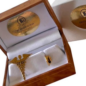 24k Gold Caduceus Lapel Pin: Luxury Medical Gift