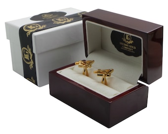 Freemason Gold Cufflinks Luxury Set for Masonic any Lodge Cuff Links Brotherhood Wooden Gift Case Freemasons Compass No G Boxed Gifts