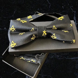 Freimaurer Set Mit Fliege & Einstecktuch - Schwarz & Elegant