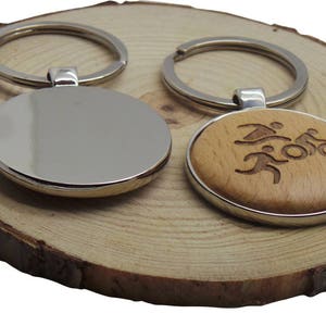 Triathlon, Schwimmen, Radfahren, laufen, Schlüsselanhänger individuell personalisiert graviert Keychain Luxus-Geschenk-Box für Radfahrer Radrennen Geschenke Sprint