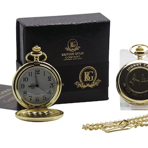 Unterzeichnete Johnny Cash 24k Gold plattiert personalisierte Taschenuhr-Geschenk-Etui graviert Autogramm Memorabilie Luxusartikel für Musik Fans Man in Black