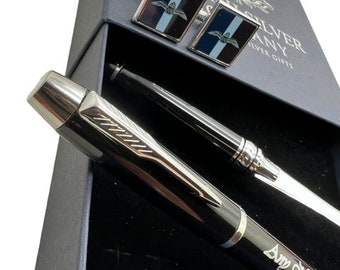 Engraved RAF Engraved Pen and Silver Letter Parcel Opener and Cufflinks Personalised Luxury Gift Set Custom Royal Air Force Gifts  Veteran