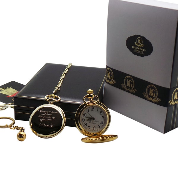 Signed Tom Waits 24k Gold Clad Pocket Watch with Quote and Microphone Keyring Keychain Luxury Gift Case Limited Edition with Certificate