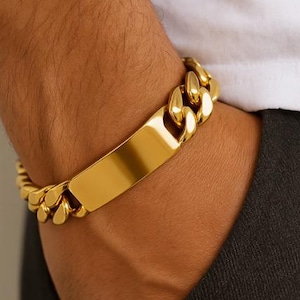 Gegraveerde lD-armband 24-karaats goud bekleed met luxe gepolijst hout Cadeaudoosje gratis aangepaste gravure naam initialen monogram gepersonaliseerd