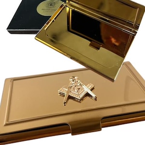 Personalisierte Masonic Gold Card Case Freimaurer Metal Business Credit ID Mitgliedskartenhalter gravierte Geschenke für Freimaurer jede Loge