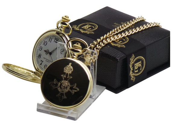 Black and gold pocket watch deals