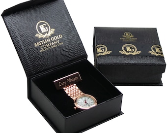 Personalised Nurses Fob Watch 18k PT Rose Gold Carer Medic Doctor Nurse Beautician Nail Technician Gifts Custom Engraved Free Engraving NHS