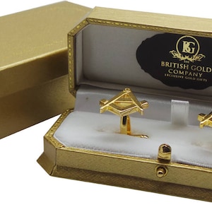Ensemble de luxe de boutons de manchette en or franc-maçon pour les boutons de manchette de toute loge