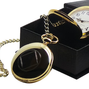 NA Symbol 24k Gold plattierte Full Hunter Taschenuhr Luxus Geschenk Etui Narcoics Anonymous Motivations-Wiederherstellungs-Geschenke Kostenlose individuelle Gravur