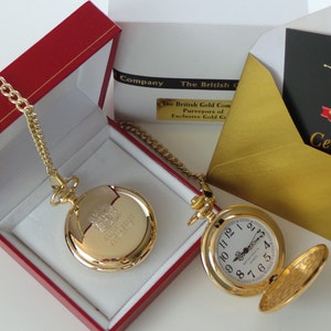 MI6 SIS Secret Intelligence Service 24k Clad Gold Pocket Watch in Luxury Gift Case with Certificate  00Y SPY