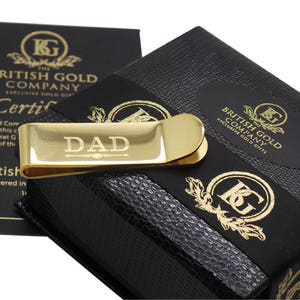 DAD 24K GOUD beklede geldclip Geldkaarthouder 24K verguld in luxe geschenkdoos Gratis gravure Gegraveerd monogram aangepaste gepersonaliseerde geschenken