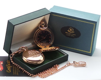 Sir Winston Churchill Signed Personalised Rose Gold Pocket Watch in Luxury Gift box Case Engraved Quote and autograph British WW2