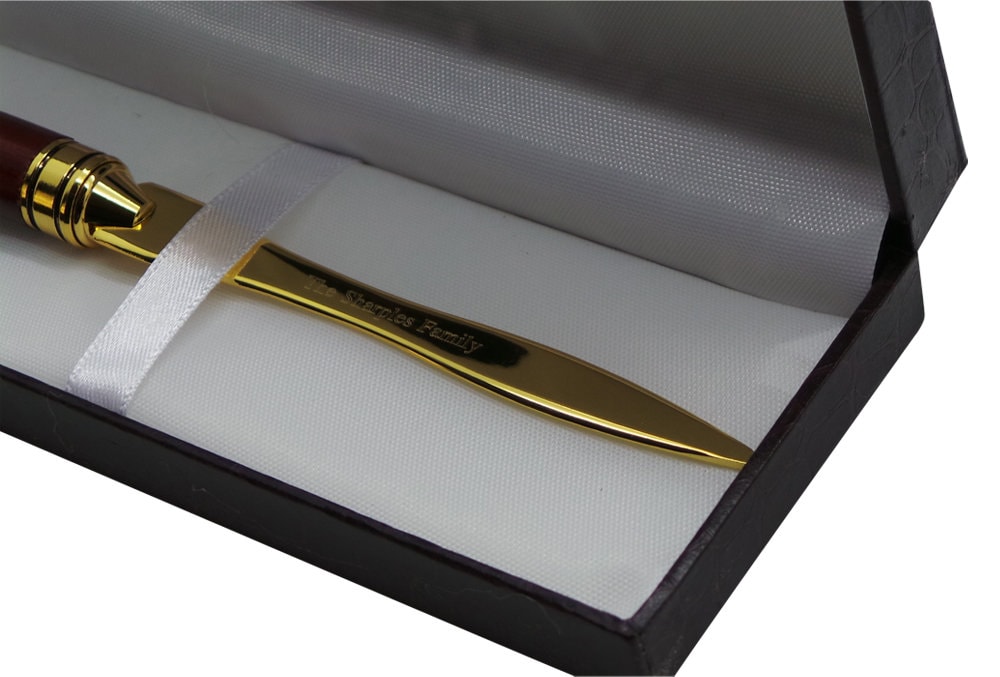 Personalised Letter Opener 24k Gold Clad EngravedLuxury Gift Etsy