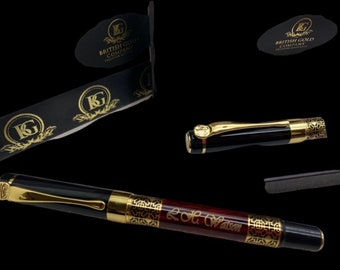 Luxury Pen Personalised 24k Gold Clad an Case Rollerball Engraved  Name or Monogrammed Graduation Promotion Leaving Retirement Gift Quality