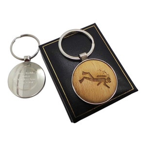 TiefseeTaucher Holz Schlüsselring personalisiert Silber oder 24k vergoldet Gravur Schlüsselanhänger Luxus Box Geschenke für Tauchen unter Wasser Meer
