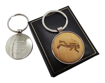 Deep Sea Diver houten sleutelhanger gepersonaliseerde zilveren of 24k vergulde aangepaste gegraveerde sleutelhanger luxe doos geschenken voor duiken onder water zee