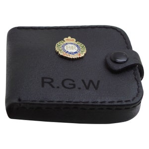 Personalizzato Royal Engineers Portafoglio Coin Case Vera pelle cucita Porta carte Contanti Money Tray Sacchetto Borsa British Army RE Crest Badge